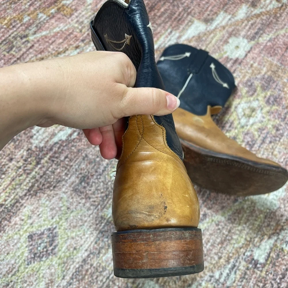 Anderson Bean Two-Tone Tan & Black Western Boots
